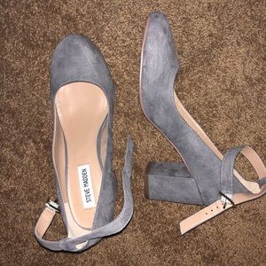 Steve Madden grey block heels